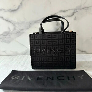 GIVENCHY - G-Tote mini leather-trimmed canvas-jacquard tote